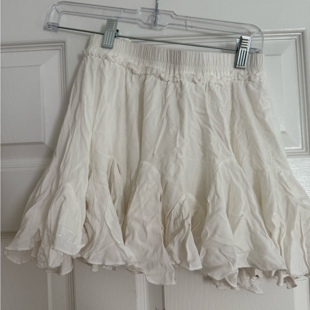 Boho Flowy White Skirt